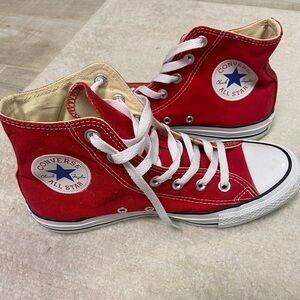 Converse Red and White High-Tops